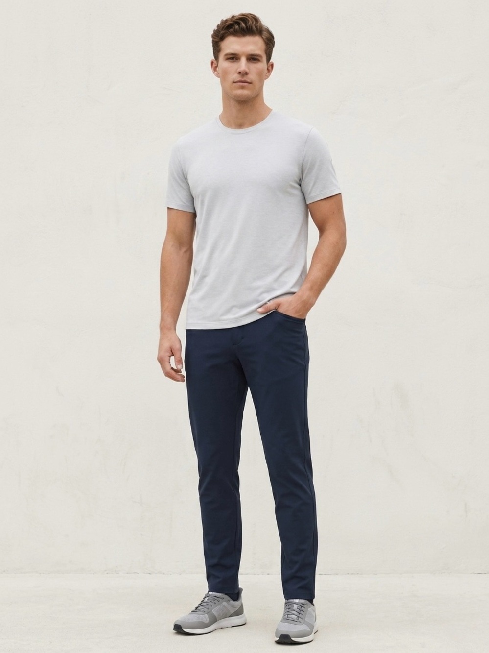 Lululemon Mens ABC Classic Pant 31 Warpstreme Navy Blue Golf Commuter Trouser